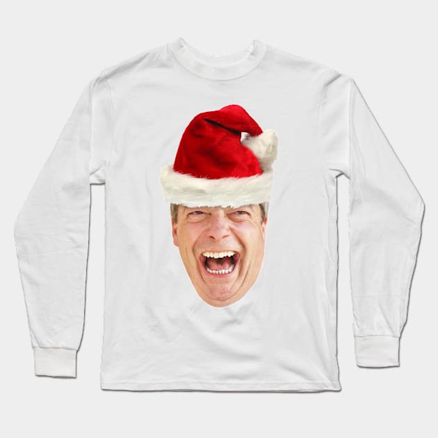 Nigel Farage Santa Claus Long Sleeve T-Shirt by Bugsponge